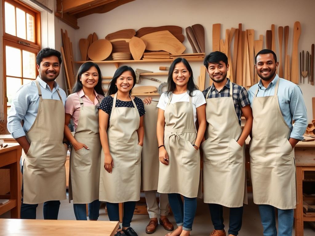 The five-person EkoVault Atelier team in their Petaling Jaya workshop