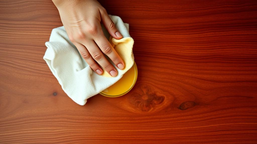 Hands applying natural carnauba wax to a hardwood surface